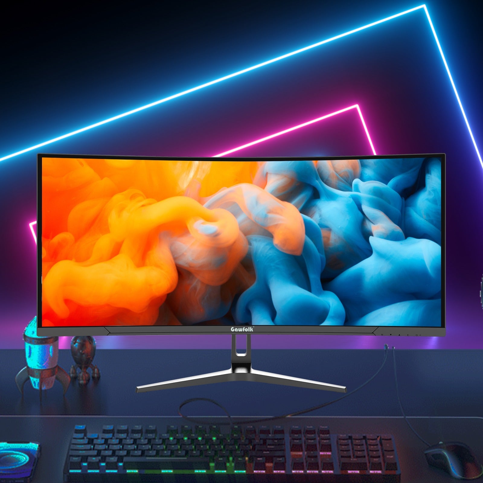 34 Inch Ultrawide Curved 144Hz or 120Hz Gaming Computer Monitor 1500R PC Screen、21:9 UWQHD (3440x1440), Adaptive Sync, 178° Viewing Angle,Display Port、Compatible with Wall mounting - Black