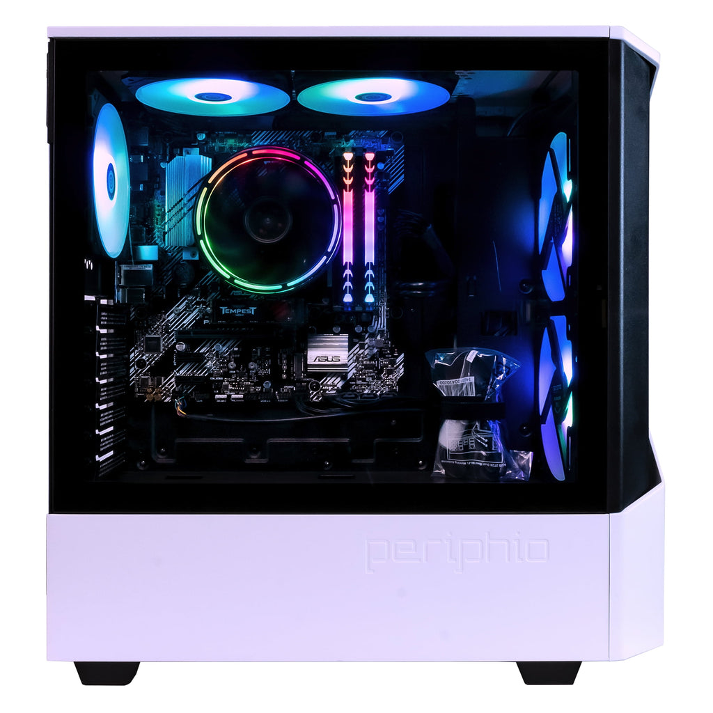 Periphio Castle Gaming Desktops, AMD Ryzen 5 5600G, 16GB, 1TB SSD, Whi