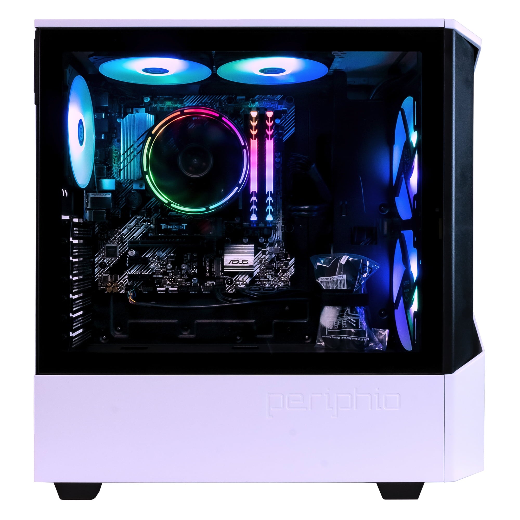 Periphio Castle Gaming Desktops, AMD Ryzen 5 5600G, 16GB, 1TB SSD, Whi