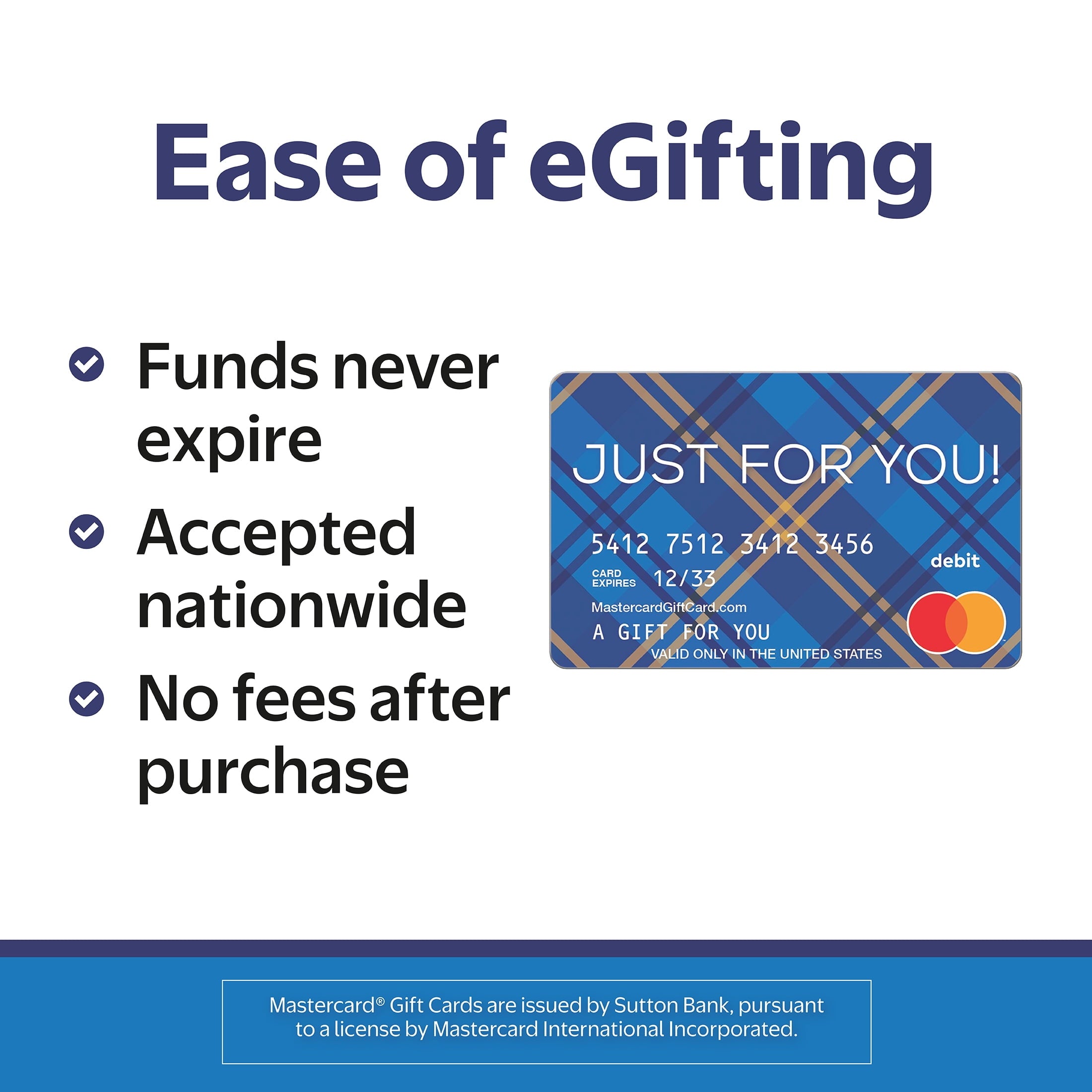 $20-$500 Mastercard® Just For You Plaid eGift Card (plus $6.84 Purcha