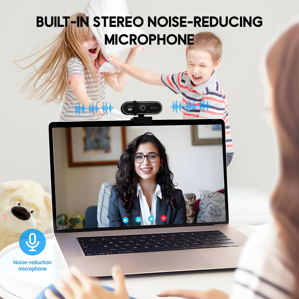 Webcam 4K HD USB Autofocus PC Webcam with Dual Mics for Xbox Laptop Co