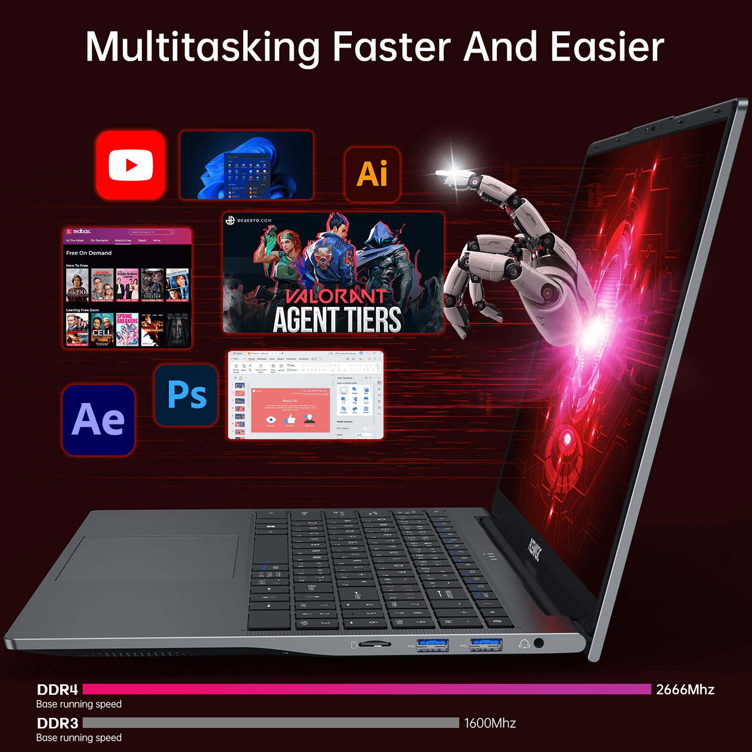 ACEMAGIC 15.6'' FHD Gaming Laptop AMD Ryzen 7 5700U up to 4.3GHz 16GB