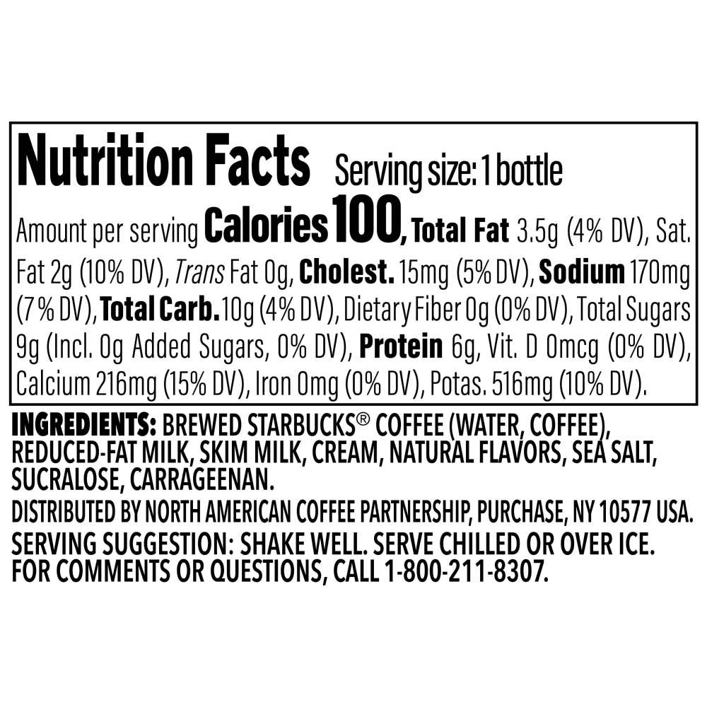 Starbucks Frappuccino Lite Sea Salt Caramel Gelato Iced Coffee Bottle