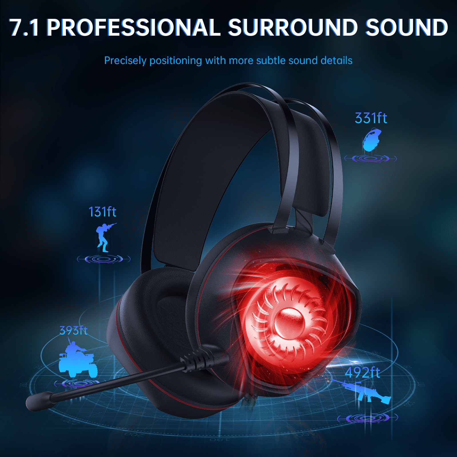 Ecomoment Gaming Headset for PC, PS5, Xbox Series X/S, Xbox One, Switc