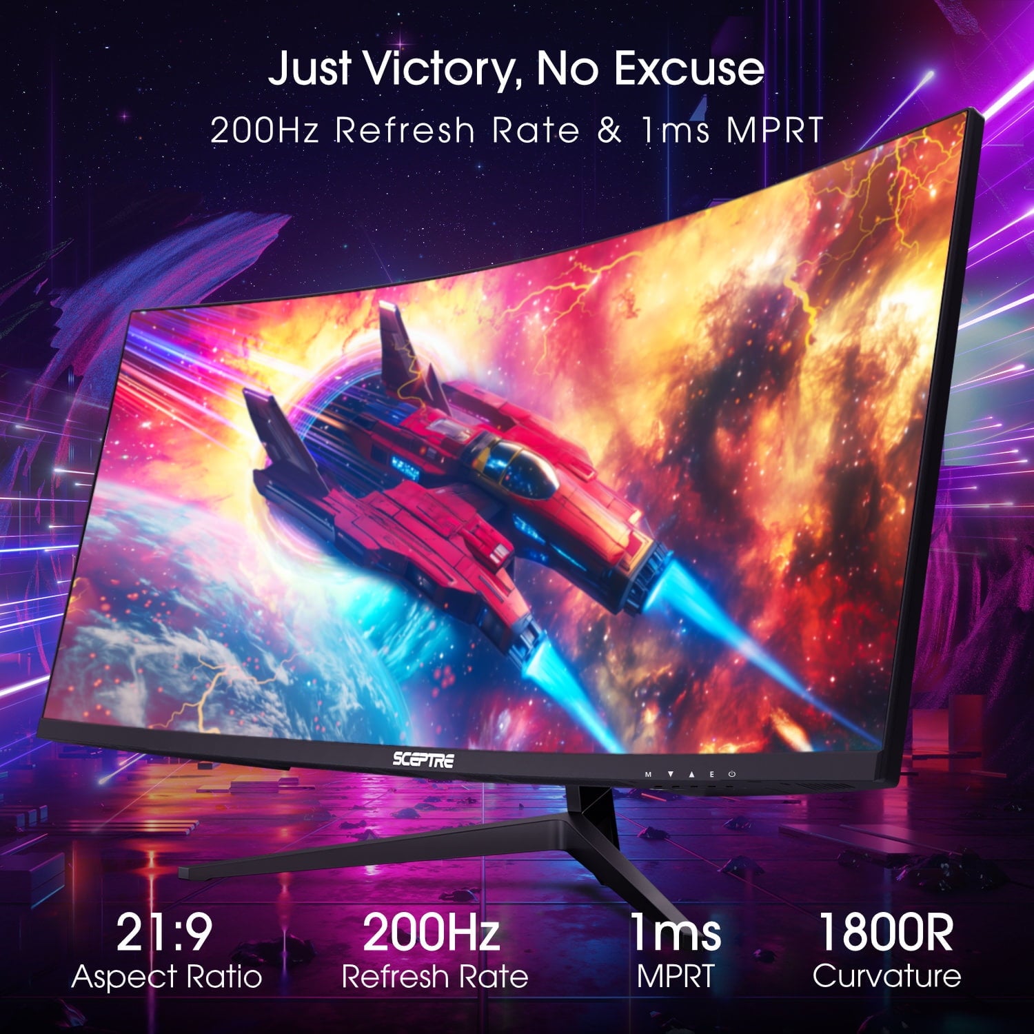 Sceptre New Curved 30-inch Gaming monitor up to 200Hz 1800R 2025