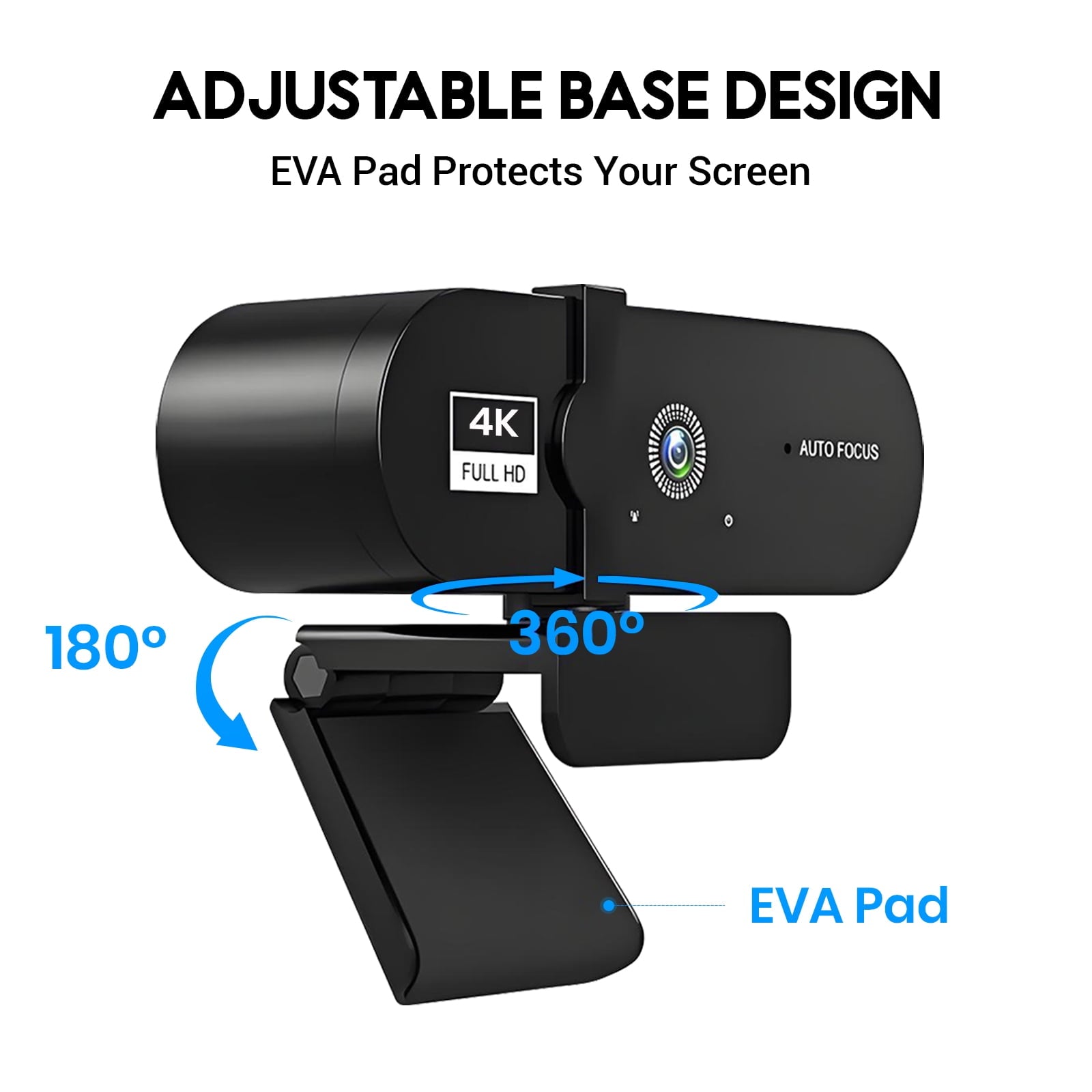 Webcam 4K HD USB Autofocus PC Webcam with Dual Mics for Xbox Laptop Co