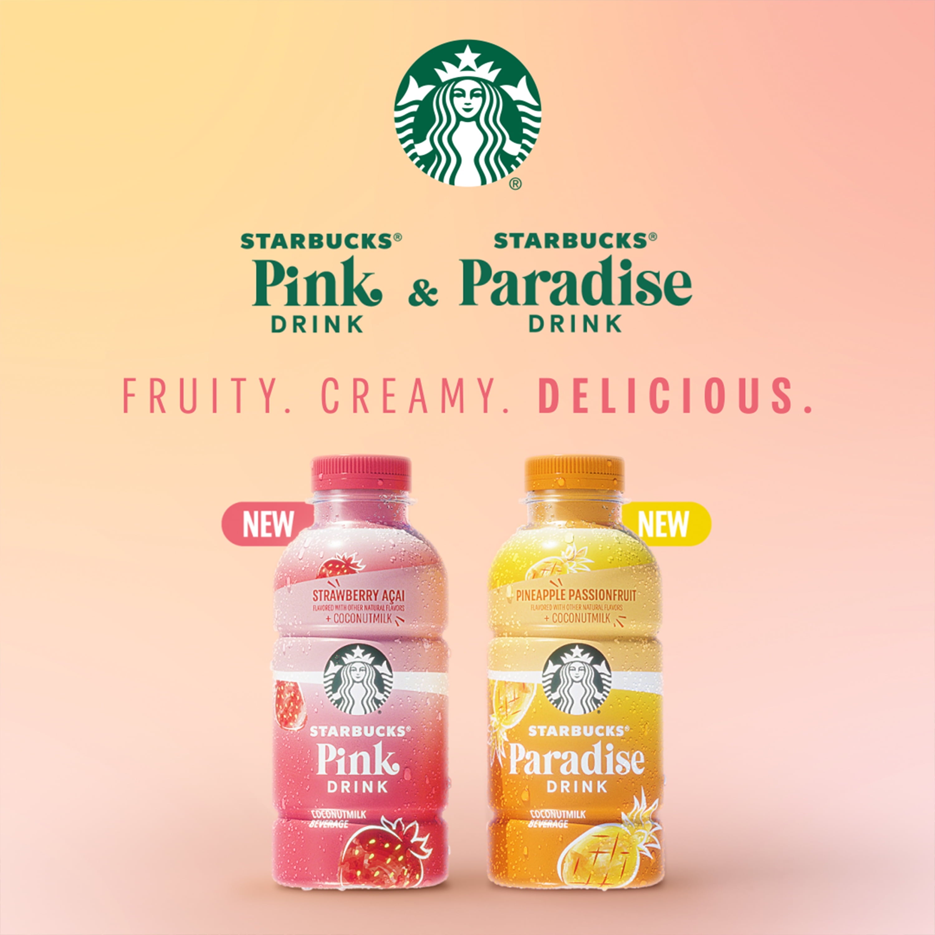 Starbucks Pink Drink, Strawberry Acai with Coconut Milk Beverage, 14 f