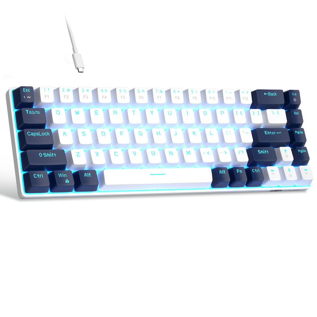 MageGee Portable 60% Mechanical Gaming Keyboard, MK-Box LED Backlit Compact 68 Keys Mini Wired Office Keyboard with Blue Switch for Windows Laptop PC Mac Black/Grey