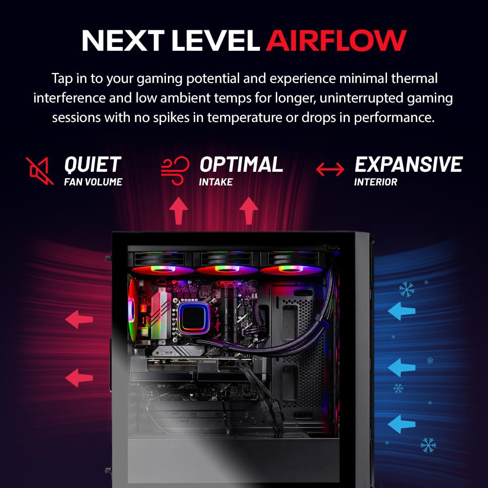 Skytech Archangel Gaming PC Desktop, Ryzen 7 5700 3.7 GHz (4.6GHz Turbo Boost), AMD RX 6600 8GB GDDR6, 1TB SSD, 16GB DDR4 RAM 3200, 650W Gold PSU, Wi-Fi, Win 11 Home
