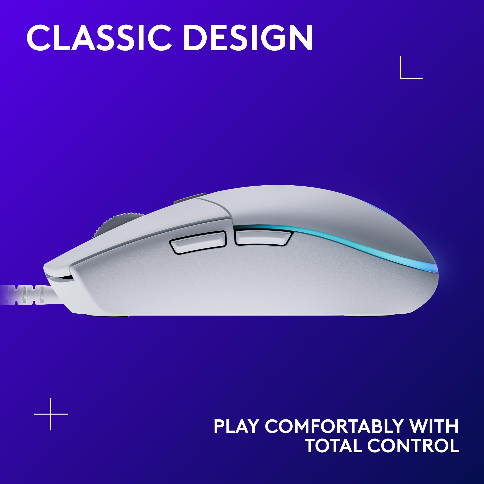Logitech G203 Wired Gaming Mouse, 8,000 DPI, Rainbow Optical Effect LIGHTSYNC RGB, 6 Programmable Buttons, On-Board Memory, Screen Mapping, PC/Mac Computer and Laptop Compatible - Black