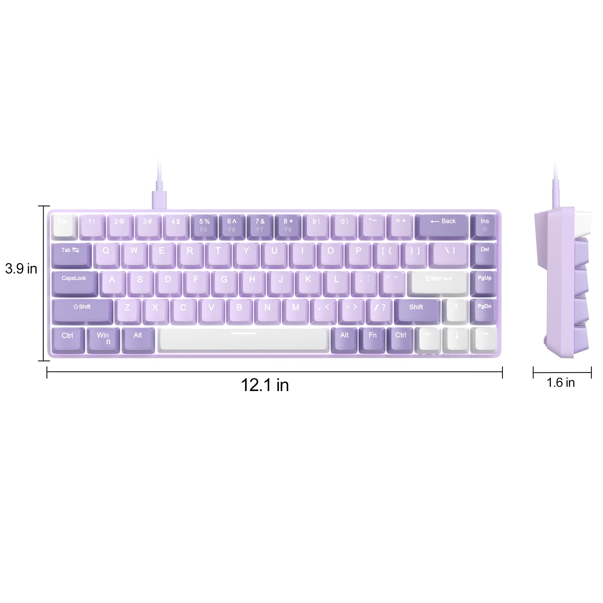 MageGee Portable 60% Mechanical Gaming Keyboard, MK-Box LED Backlit Compact 68 Keys Mini Wired Office Keyboard with Blue Switch for Windows Laptop PC Mac Black/Grey