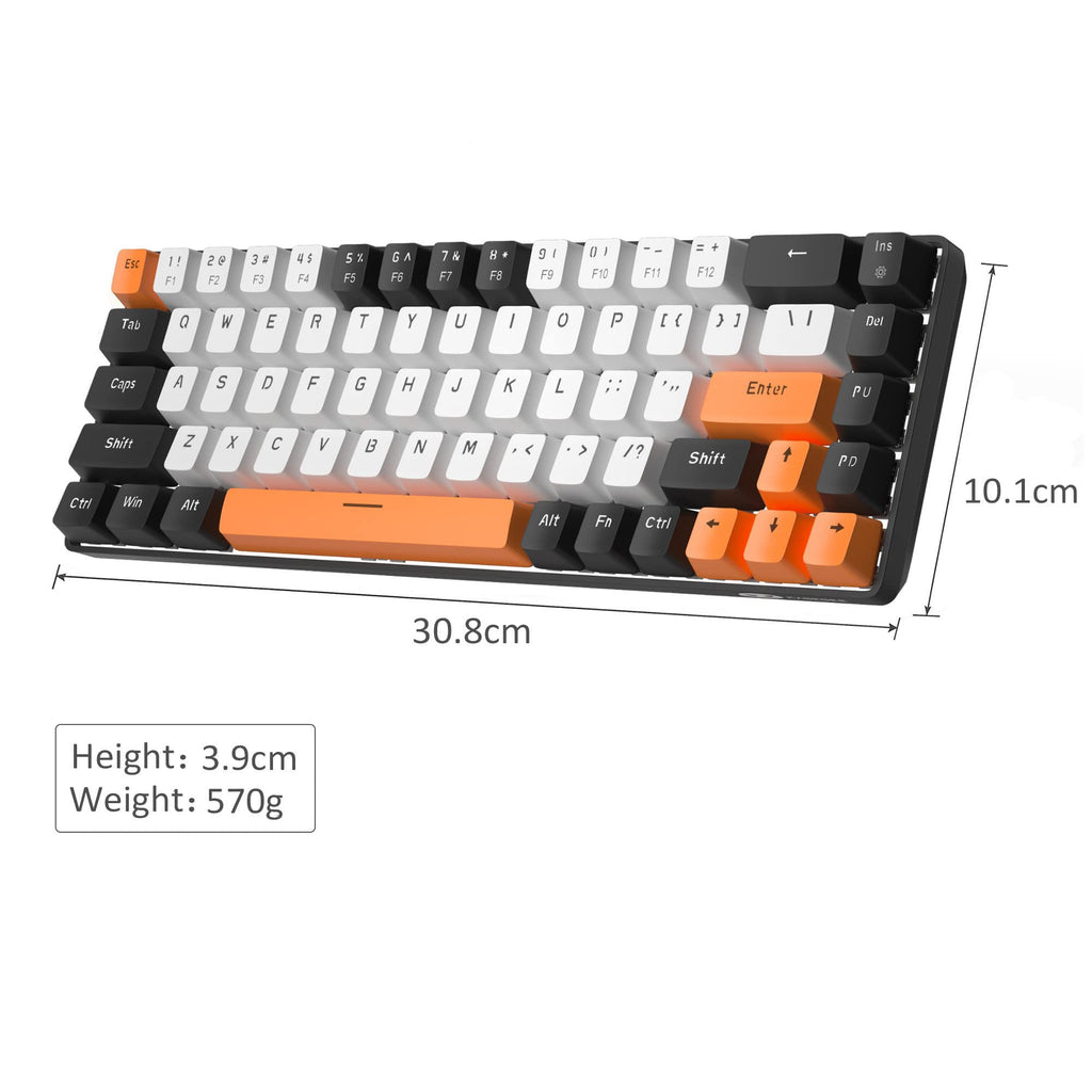 MageGee Portable 60% Mechanical Gaming Keyboard, MK-Box LED Backlit Compact 68 Keys Mini Wired Office Keyboard with Blue Switch for Windows Laptop PC Mac Black/Grey