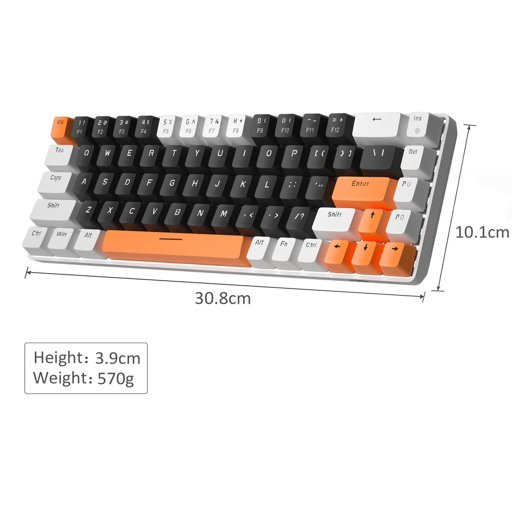 MageGee Portable 60% Mechanical Gaming Keyboard, MK-Box LED Backlit Compact 68 Keys Mini Wired Office Keyboard with Blue Switch for Windows Laptop PC Mac Black/Grey