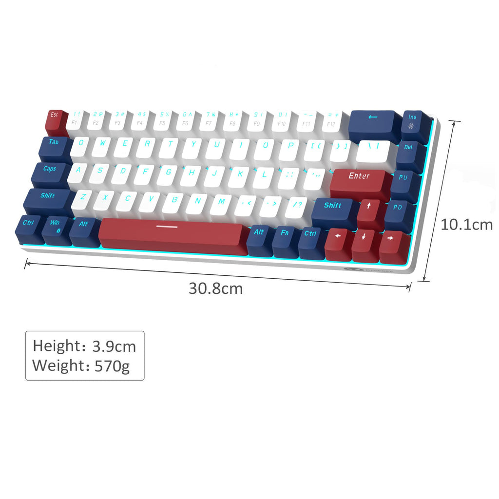 MageGee Portable 60% Mechanical Gaming Keyboard, MK-Box LED Backlit Compact 68 Keys Mini Wired Office Keyboard with Blue Switch for Windows Laptop PC Mac Black/Grey