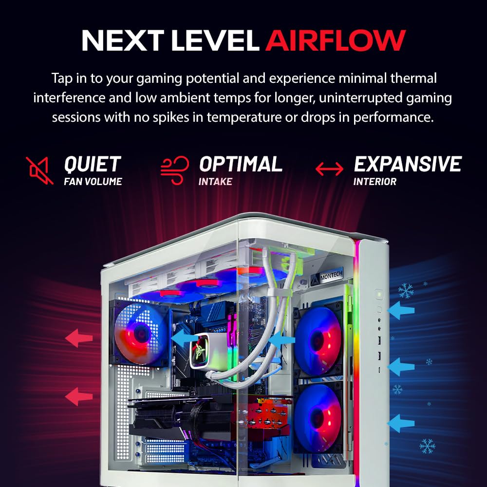 Skytech Archangel Gaming PC Desktop, Ryzen 7 5700 3.7 GHz (4.6GHz Turbo Boost), AMD RX 6600 8GB GDDR6, 1TB SSD, 16GB DDR4 RAM 3200, 650W Gold PSU, Wi-Fi, Win 11 Home