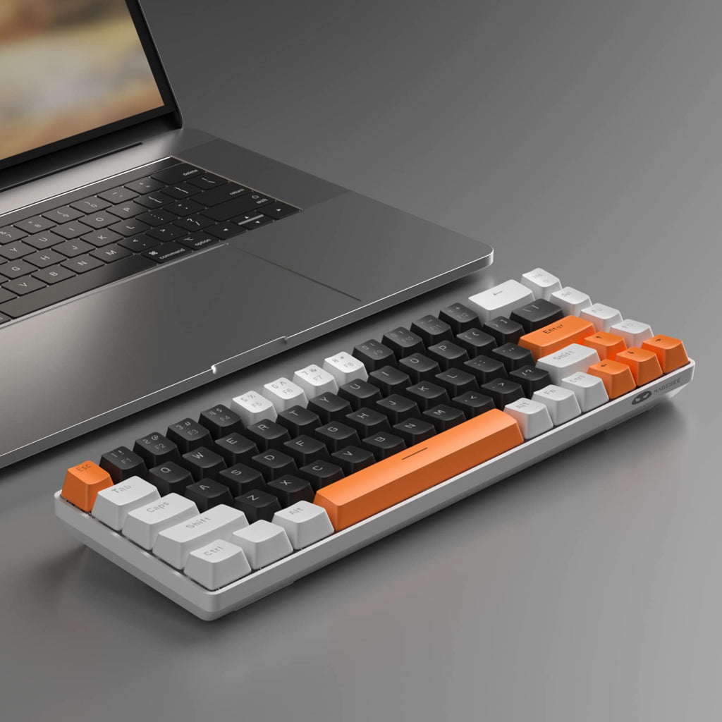 MageGee Portable 60% Mechanical Gaming Keyboard, MK-Box LED Backlit Compact 68 Keys Mini Wired Office Keyboard with Blue Switch for Windows Laptop PC Mac Black/Grey