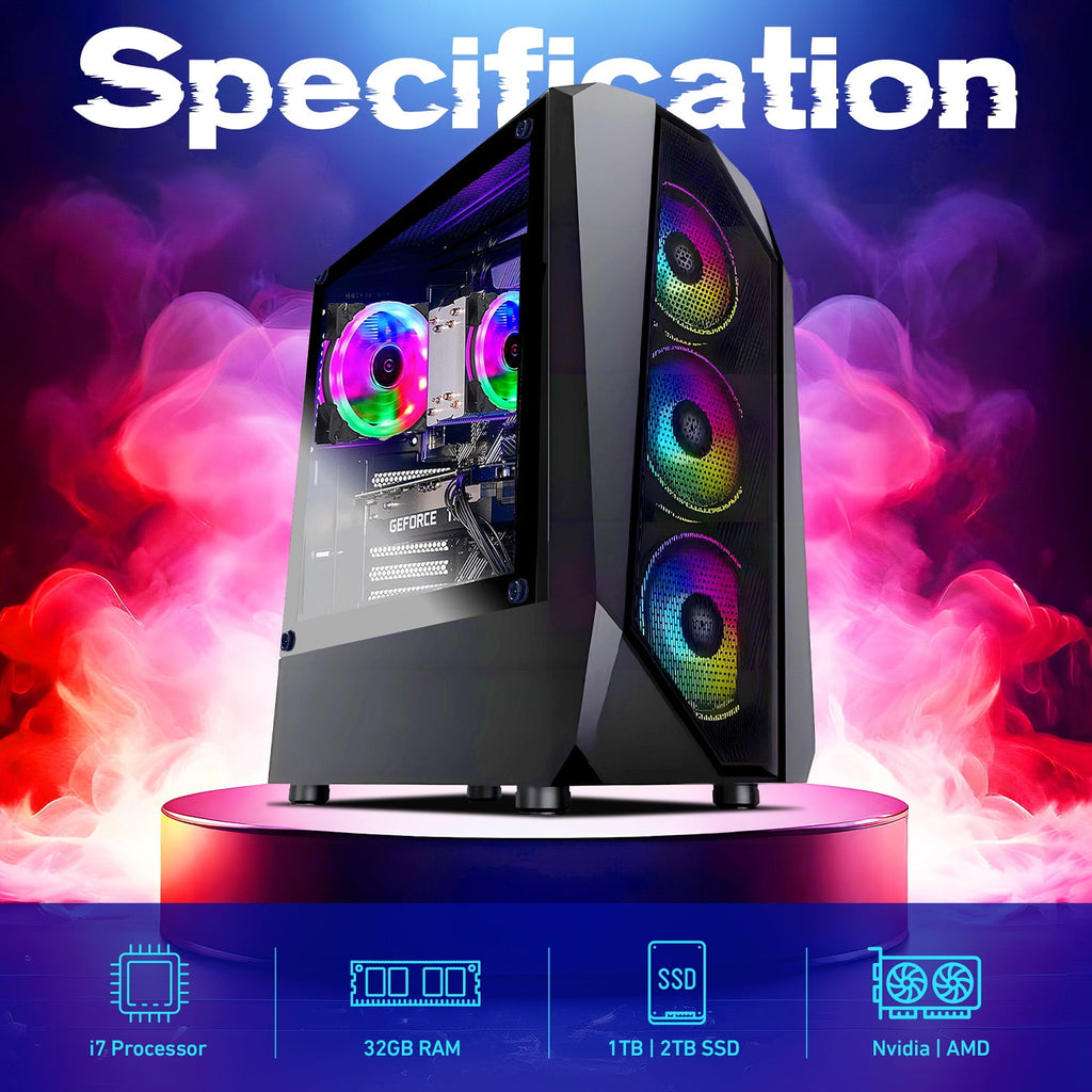 AQVIN AQ30 Gaming PC | AMD Graphics RX 550 4GB (HDMI) | Intel Core i7