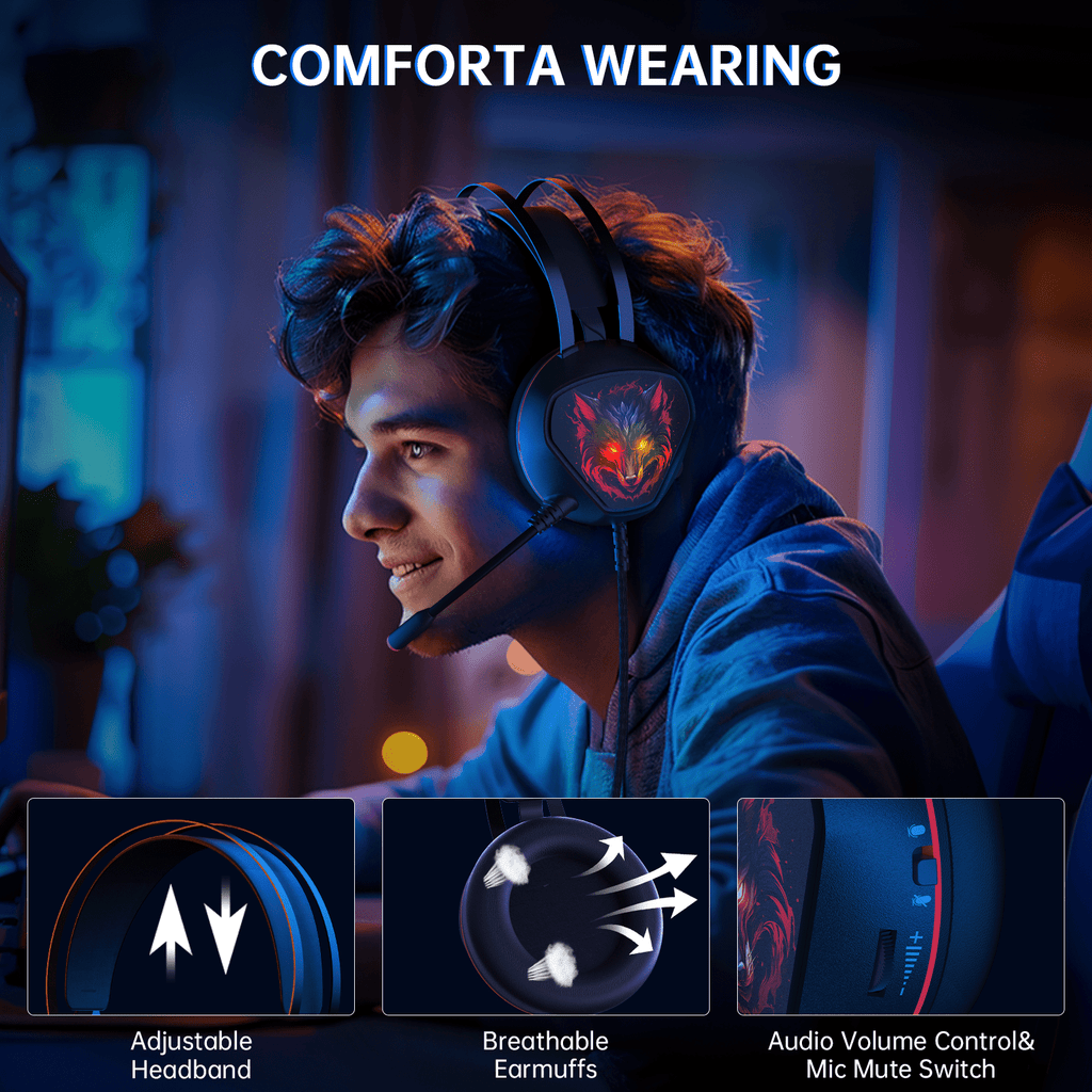 Ecomoment Gaming Headset for PC, PS5, Xbox Series X/S, Xbox One, Switc