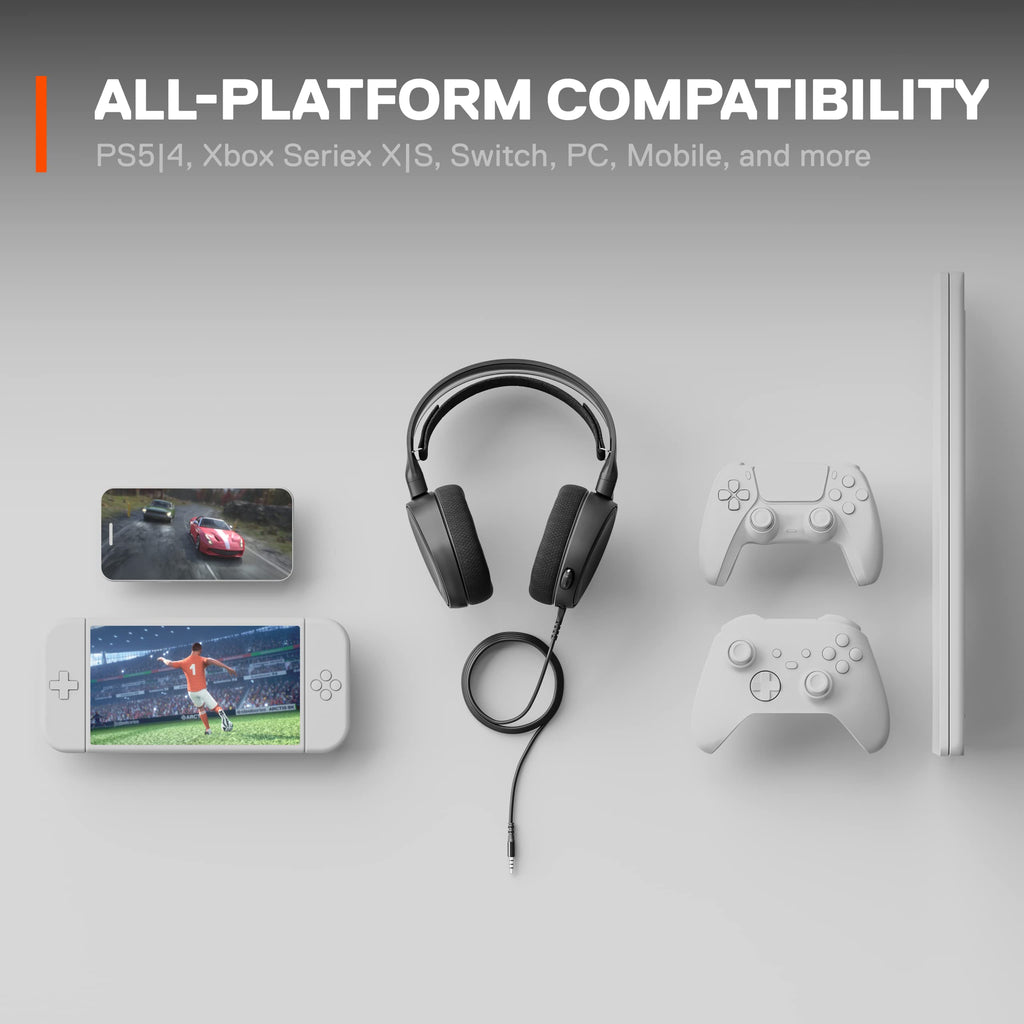 New SteelSeries Arctis Nova 1P Multi-System Gaming Headset — Hi-Fi Drivers — 360° Spatial Audio — Comfort Design — Durable — Lightweight — Noise-Cancelling Mic — PS5/PS4, PC, Xbox, Switch - White