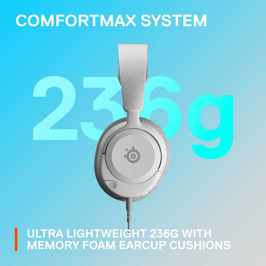 New SteelSeries Arctis Nova 1P Multi-System Gaming Headset — Hi-Fi Drivers — 360° Spatial Audio — Comfort Design — Durable — Lightweight — Noise-Cancelling Mic — PS5/PS4, PC, Xbox, Switch - White