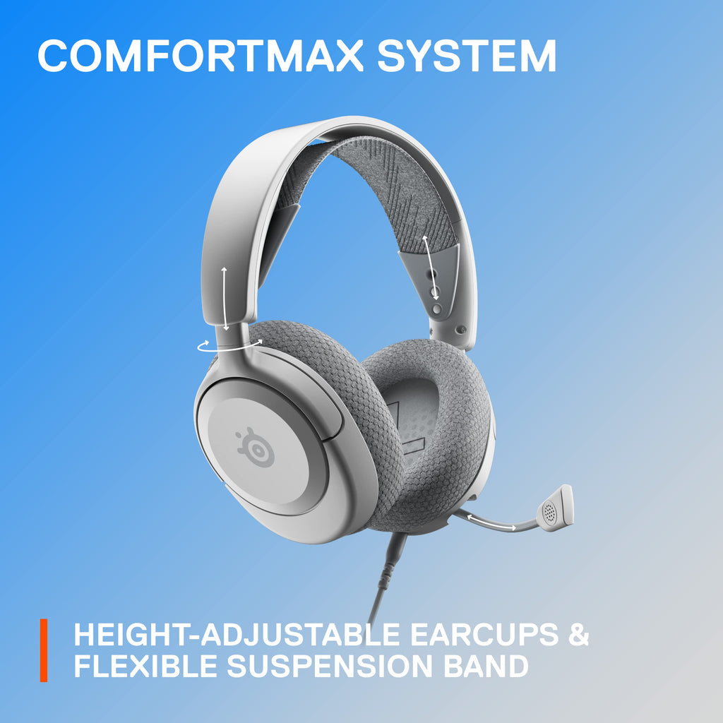 New SteelSeries Arctis Nova 1P Multi-System Gaming Headset — Hi-Fi Drivers — 360° Spatial Audio — Comfort Design — Durable — Lightweight — Noise-Cancelling Mic — PS5/PS4, PC, Xbox, Switch - White