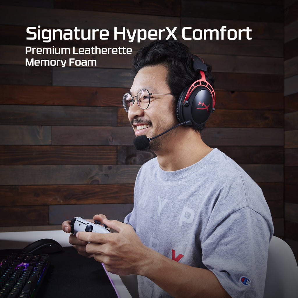 HyperX Cloud Alpha Wireless Over-Ear Gaming Headset, Red