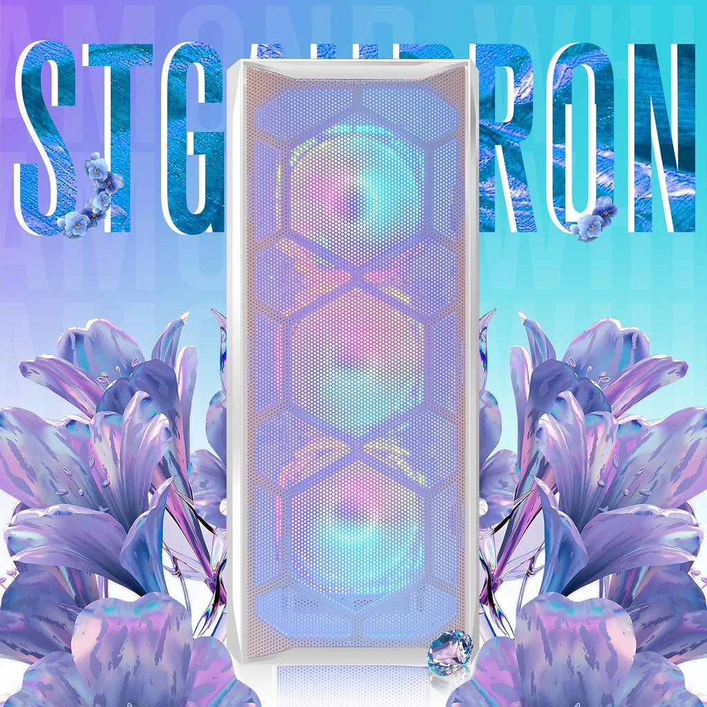STGAubron Gaming PC Computer Desktop, Intel Core i7 up to 3.9GHz, Radeon RX 580 8G GDDR5, 16G RAM, 512G SSD, WiFi, BT 5.0, RGB Fan x6, Windows 10 Home