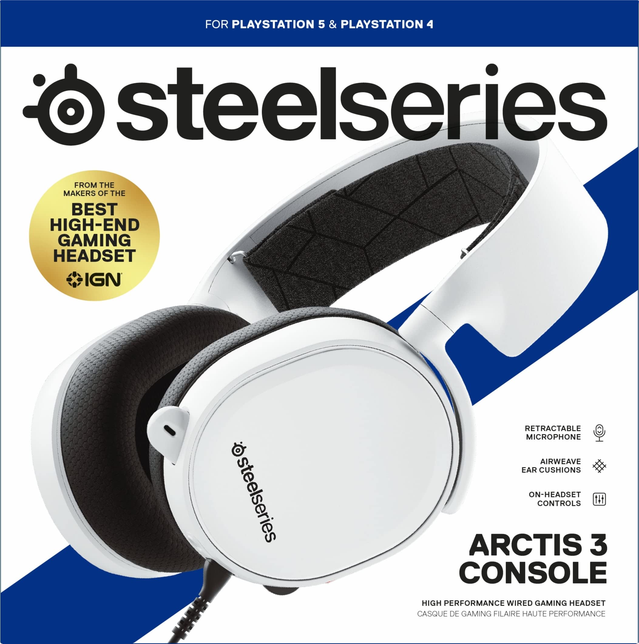 New SteelSeries Arctis Nova 1P Multi-System Gaming Headset — Hi-Fi Drivers — 360° Spatial Audio — Comfort Design — Durable — Lightweight — Noise-Cancelling Mic — PS5/PS4, PC, Xbox, Switch - White