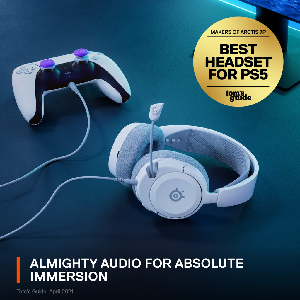New SteelSeries Arctis Nova 1P Multi-System Gaming Headset — Hi-Fi Drivers — 360° Spatial Audio — Comfort Design — Durable — Lightweight — Noise-Cancelling Mic — PS5/PS4, PC, Xbox, Switch - White