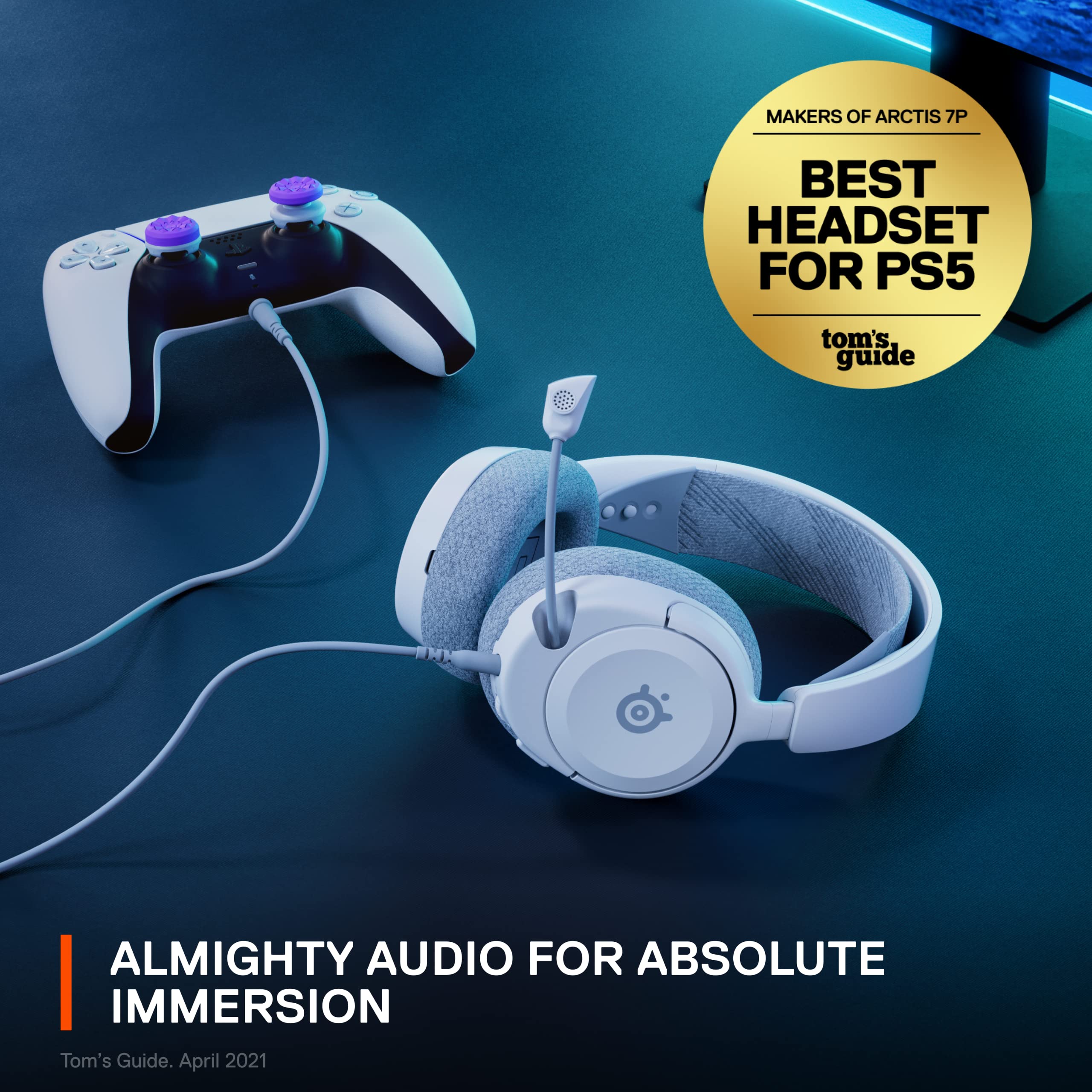 New SteelSeries Arctis Nova 1P Multi-System Gaming Headset — Hi-Fi Drivers — 360° Spatial Audio — Comfort Design — Durable — Lightweight — Noise-Cancelling Mic — PS5/PS4, PC, Xbox, Switch - White