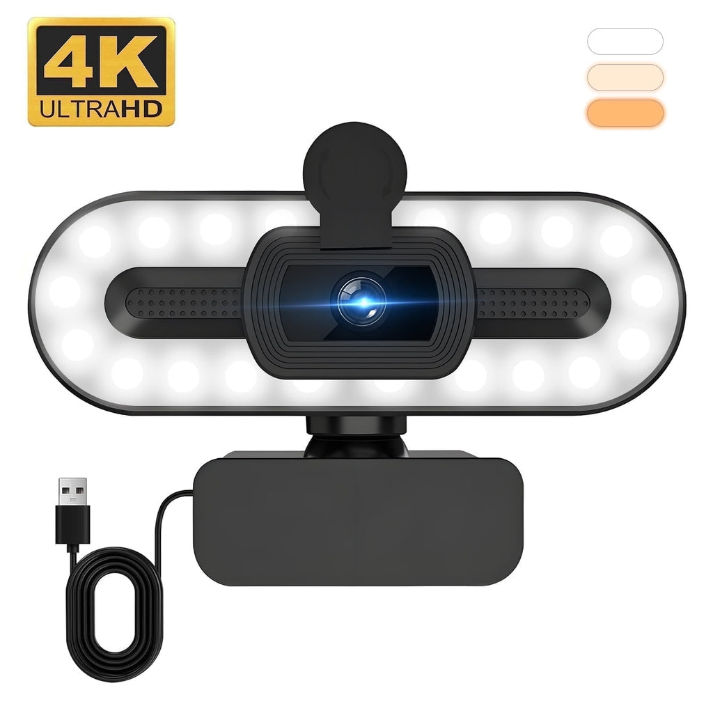 Webcam 4K HD USB Autofocus PC Webcam with Dual Mics for Xbox Laptop Co