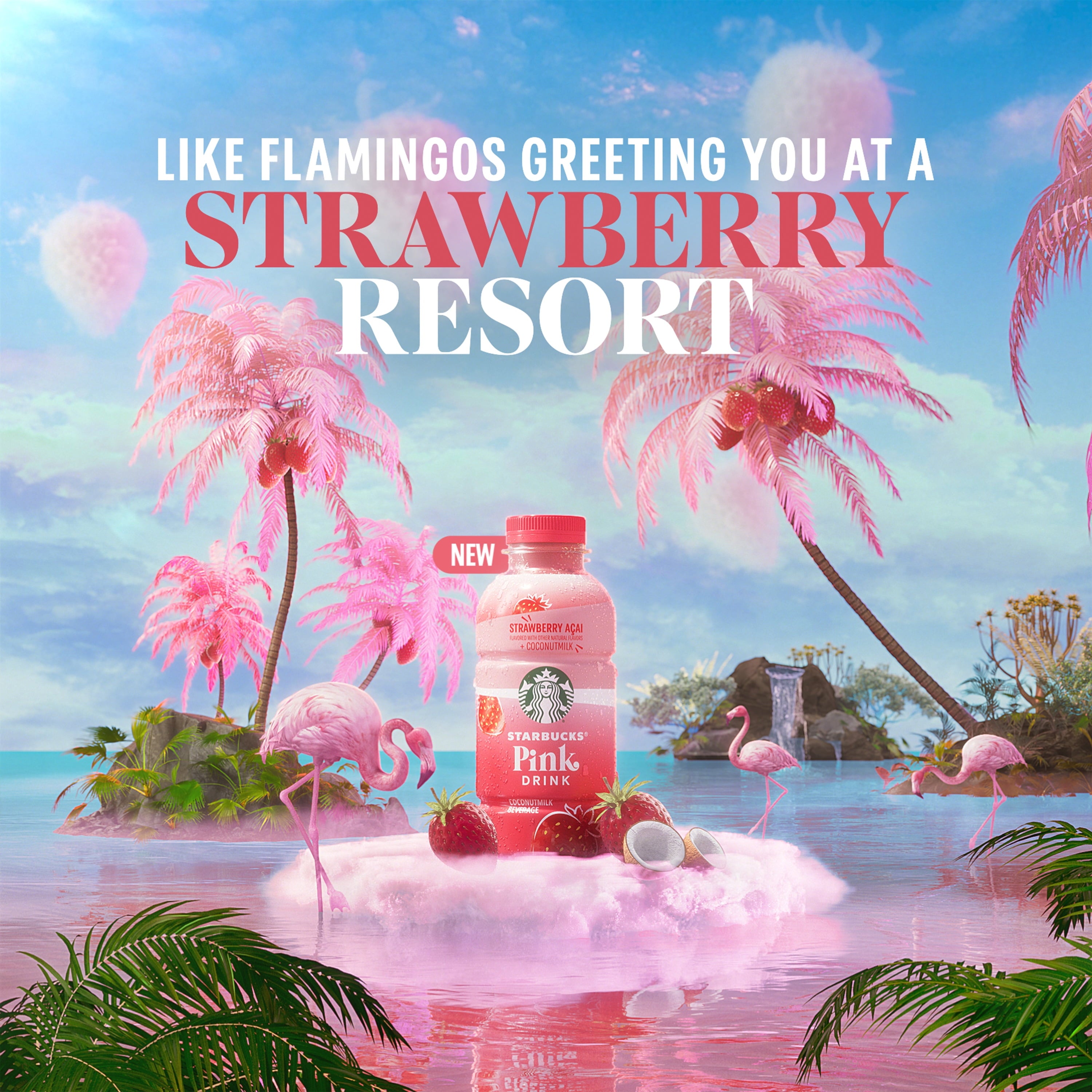 Starbucks Pink Drink, Strawberry Acai with Coconut Milk Beverage, 14 f