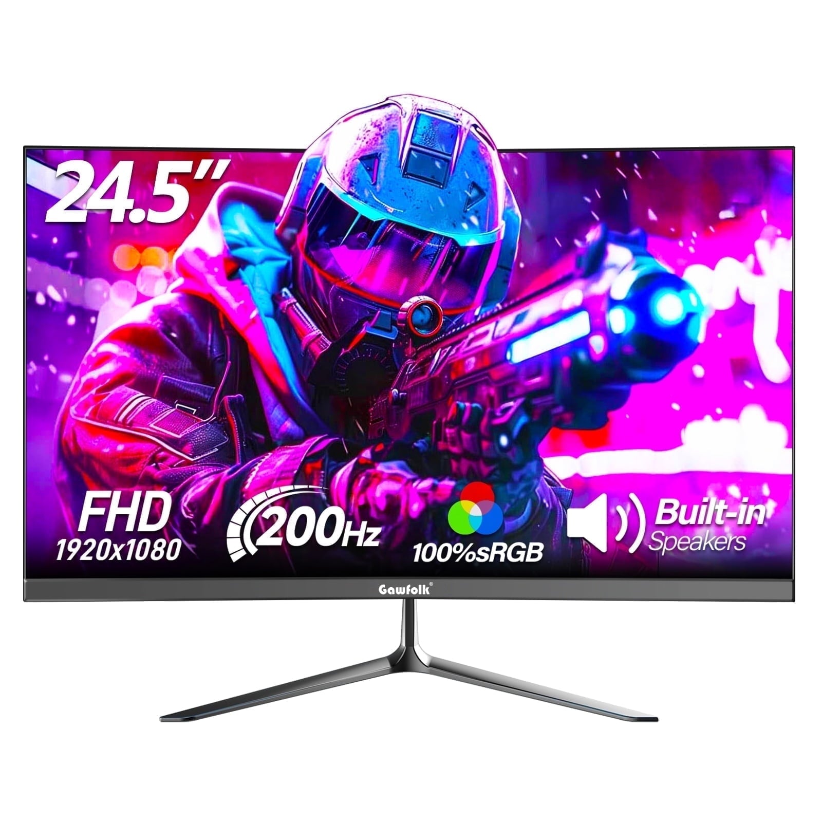 Gawfolk 24.5 inch 200Hz Gaming Monitor FHD 1080P - High Refresh Rate,