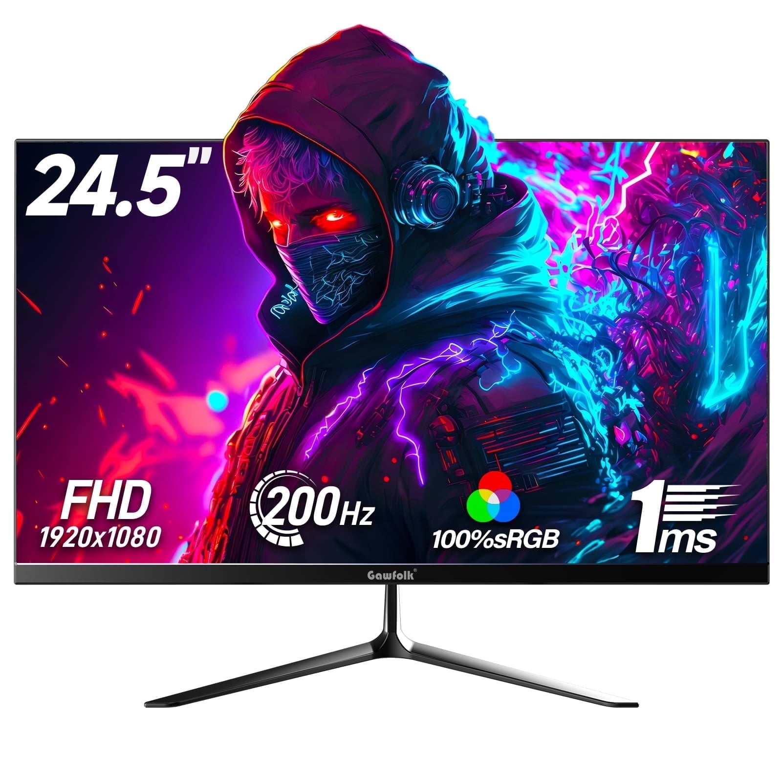 Gawfolk 24.5 inch 200Hz Gaming Monitor FHD 1080P - High Refresh Rate,