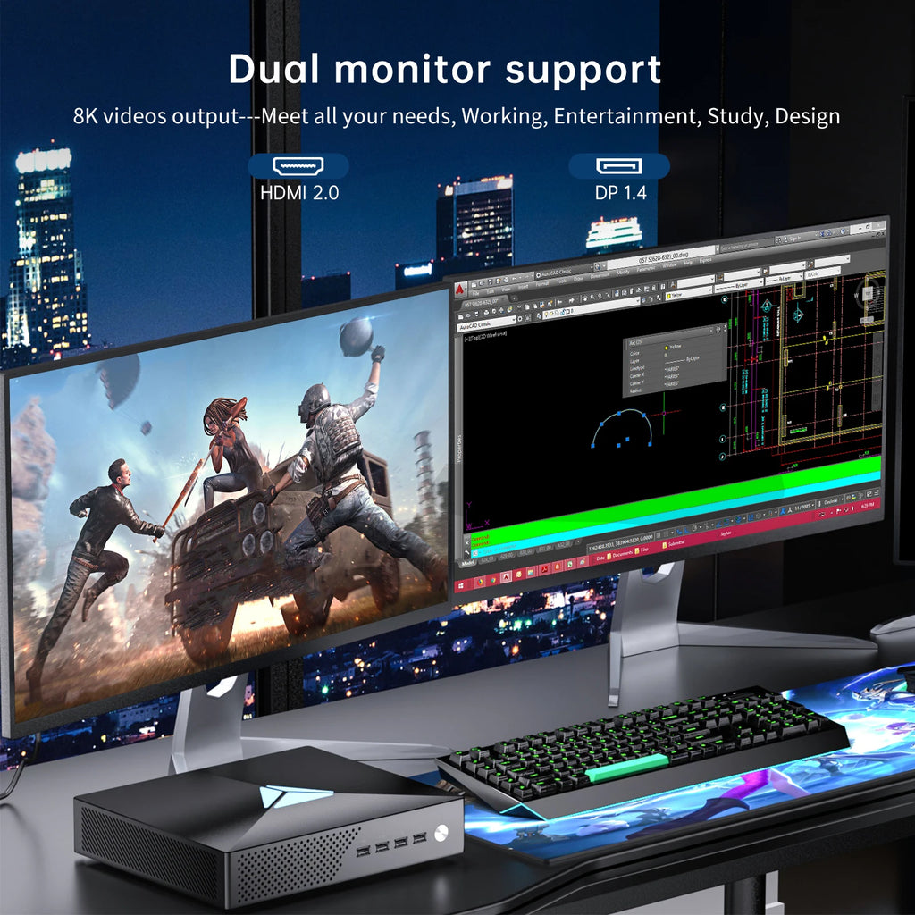 Gaming Mini PC GTX1650 4GB Video Card Mini PC Intel core I9-9900T Windows 11 Desktops Mini PC Gaming Computer DDR4 linux Wifi 6