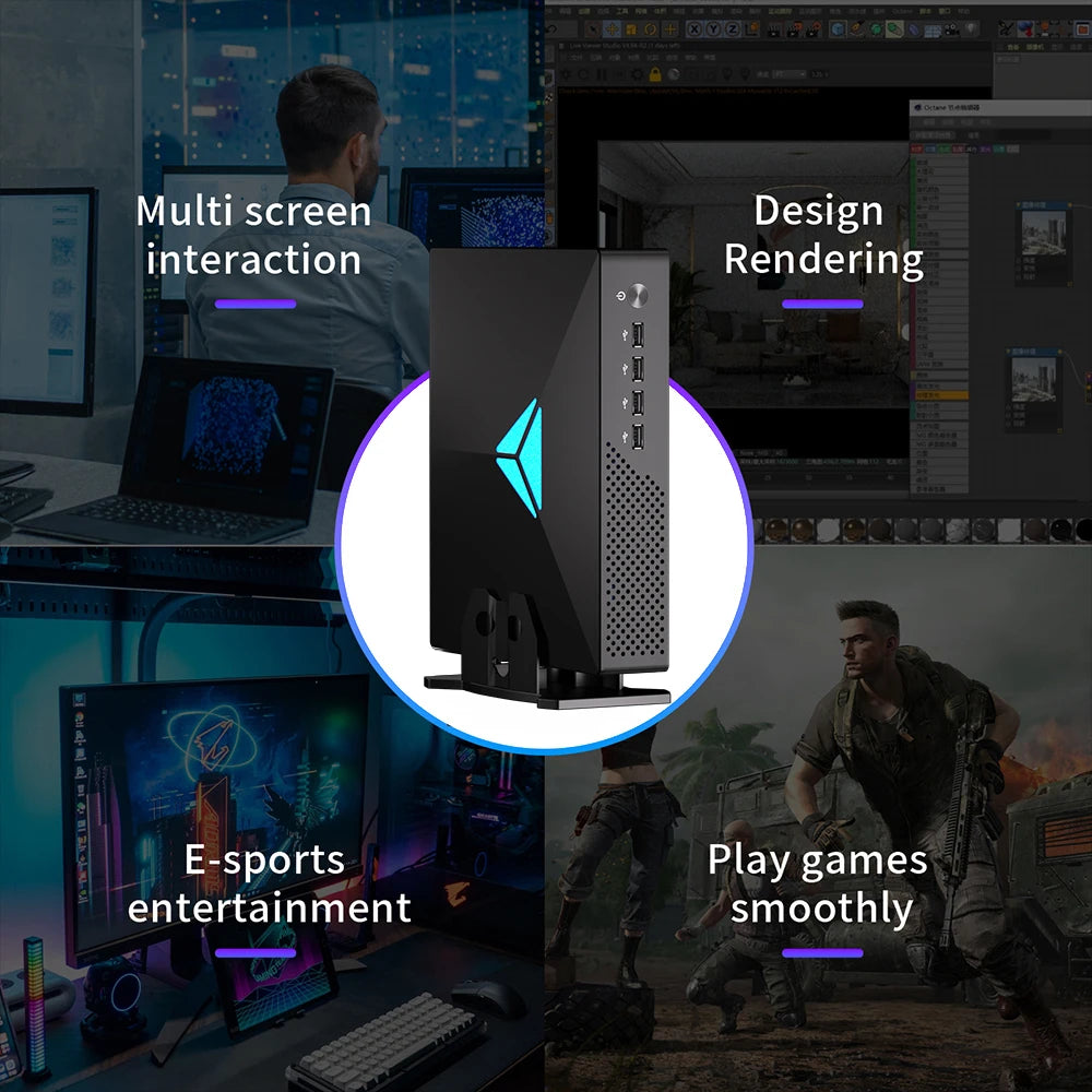 Gaming Mini PC GTX1650 4GB Video Card Mini PC Intel core I9-9900T Windows 11 Desktops Mini PC Gaming Computer DDR4 linux Wifi 6