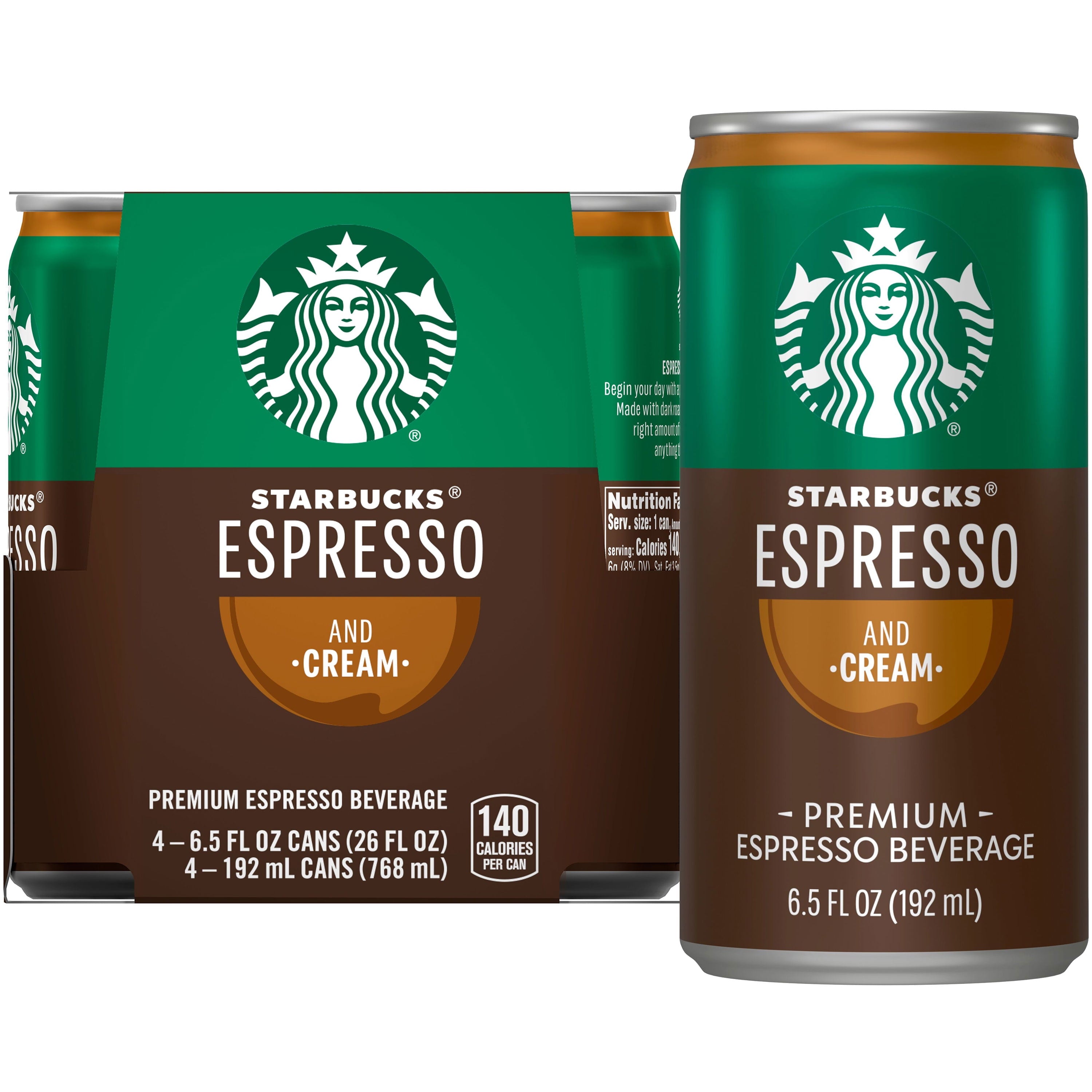 Starbucks Espresso Salted Caramel Cream 6.5 Fl Oz, 4 Count