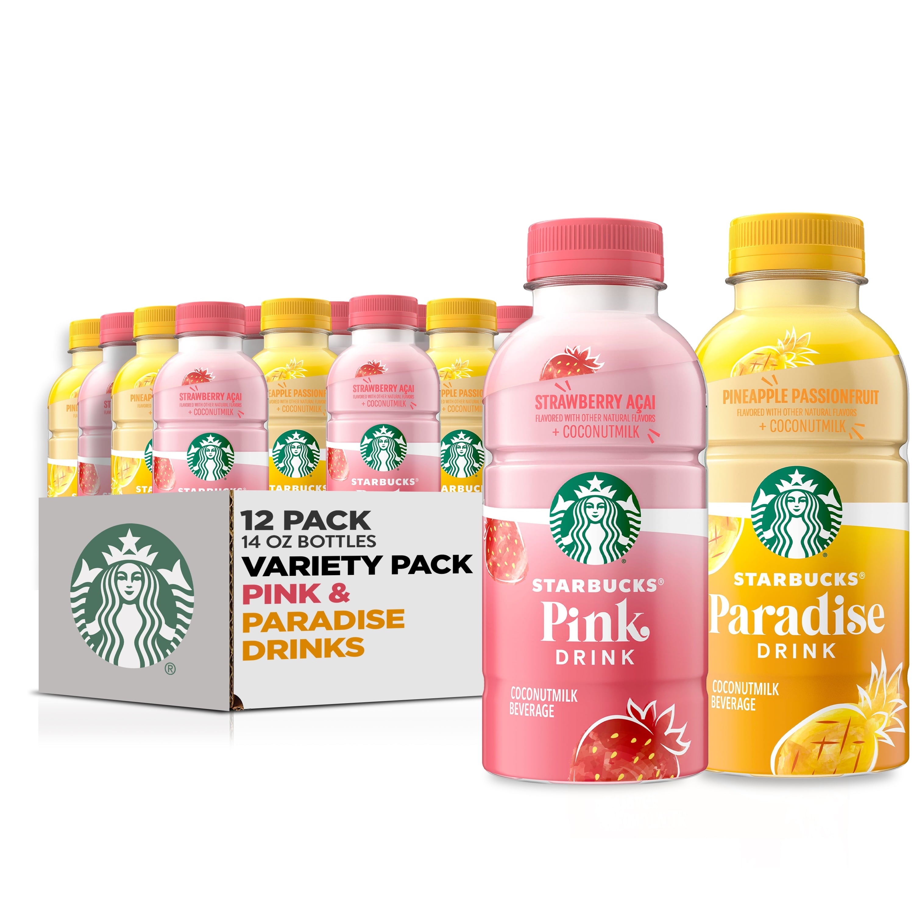 Starbucks Pink Drink, Strawberry Acai with Coconut Milk Beverage, 14 f