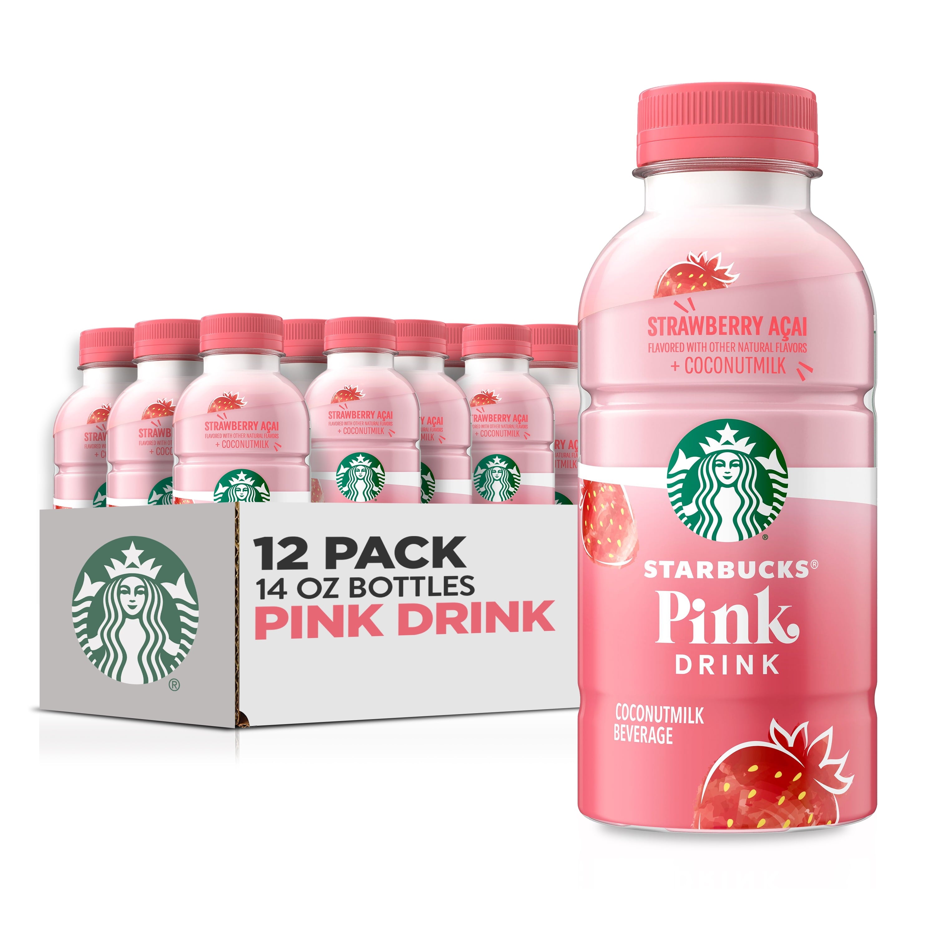 Starbucks Pink Drink, Strawberry Acai with Coconut Milk Beverage, 14 f