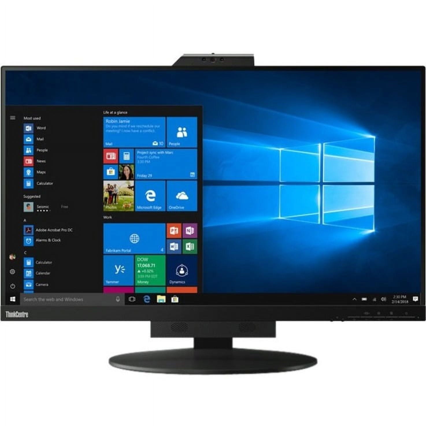 Lenovo ThinkCentre TIO27 27" Class Webcam WQHD LED Monitor, 16:9, Blac