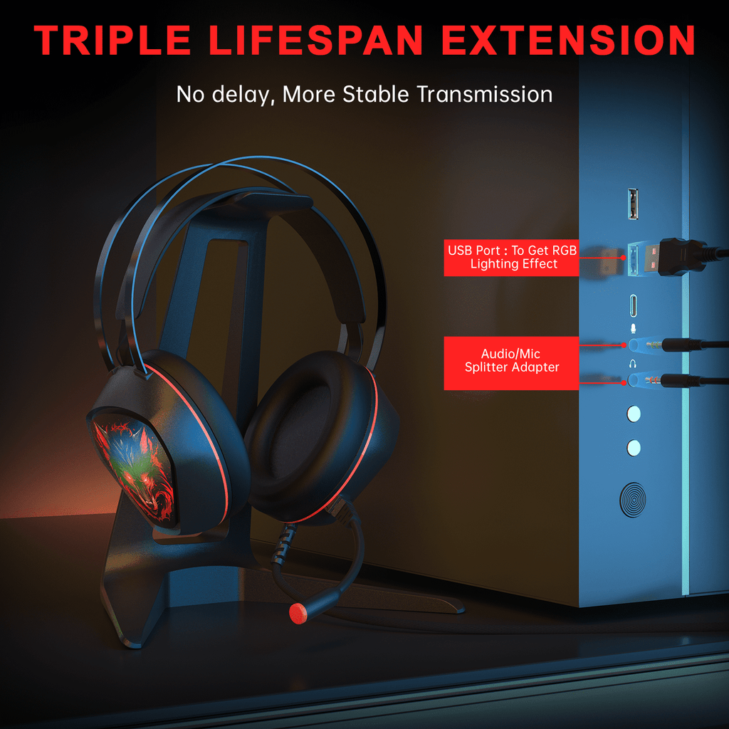 Ecomoment Gaming Headset for PC, PS5, Xbox Series X/S, Xbox One, Switc