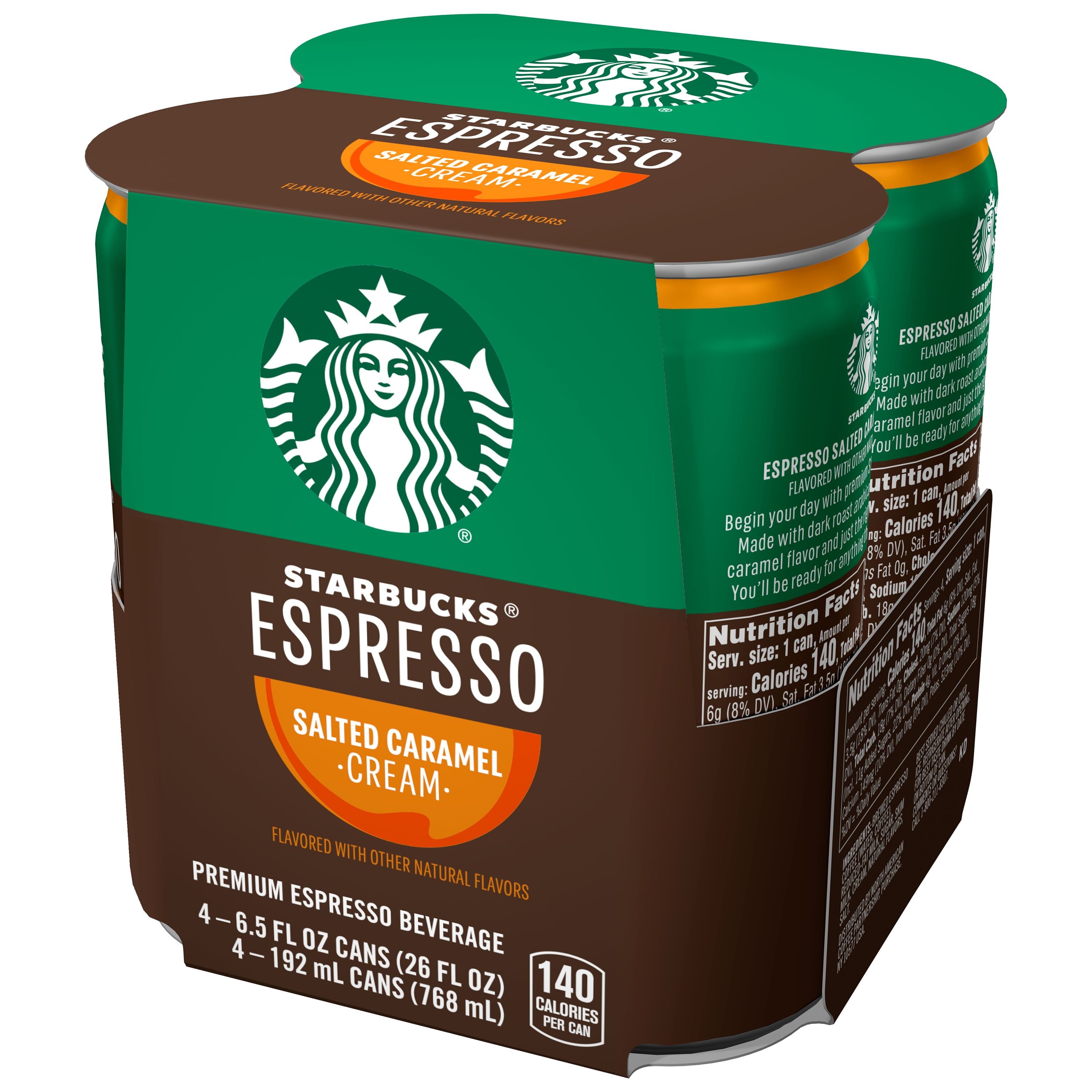 Starbucks Espresso Salted Caramel Cream 6.5 Fl Oz, 4 Count