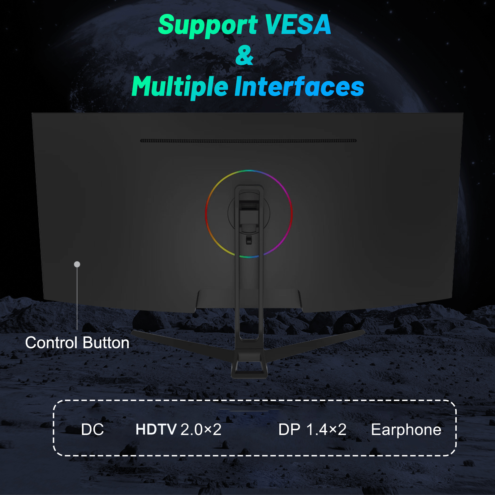34 Inch Ultrawide Curved 144Hz or 120Hz Gaming Computer Monitor 1500R PC Screen、21:9 UWQHD (3440x1440), Adaptive Sync, 178° Viewing Angle,Display Port、Compatible with Wall mounting - Black