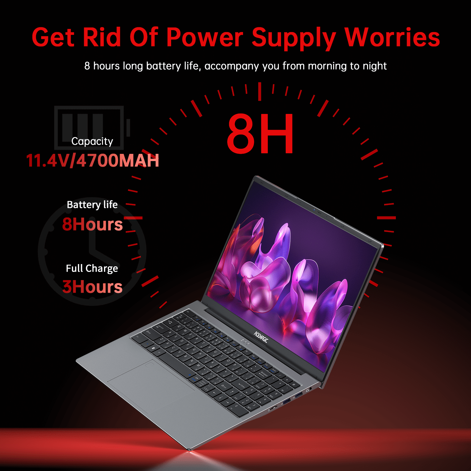 ACEMAGIC 15.6'' FHD Gaming Laptop AMD Ryzen 7 5700U up to 4.3GHz 16GB