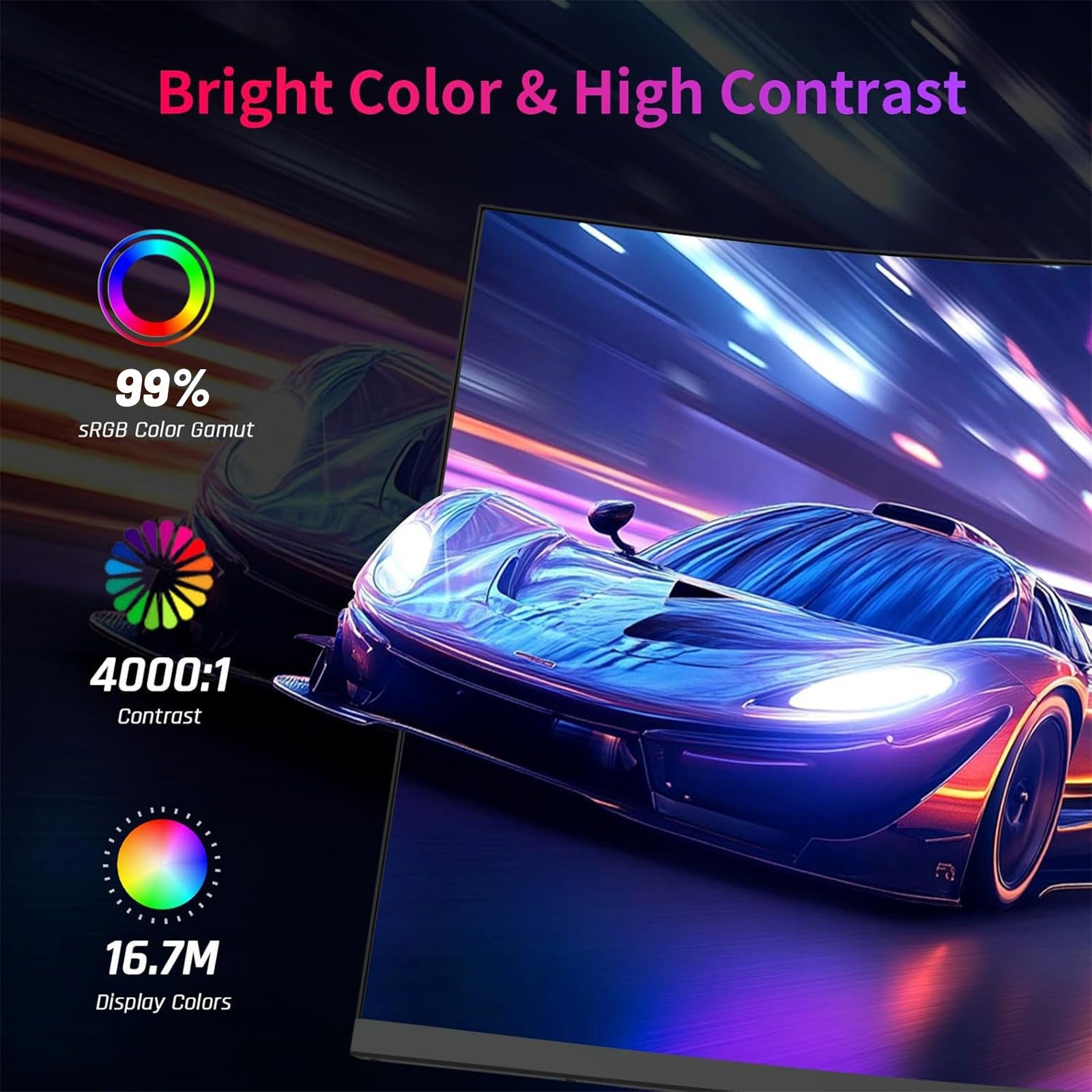 34 Inch Ultrawide Curved 144Hz or 120Hz Gaming Computer Monitor 1500R PC Screen、21:9 UWQHD (3440x1440), Adaptive Sync, 178° Viewing Angle,Display Port、Compatible with Wall mounting - Black
